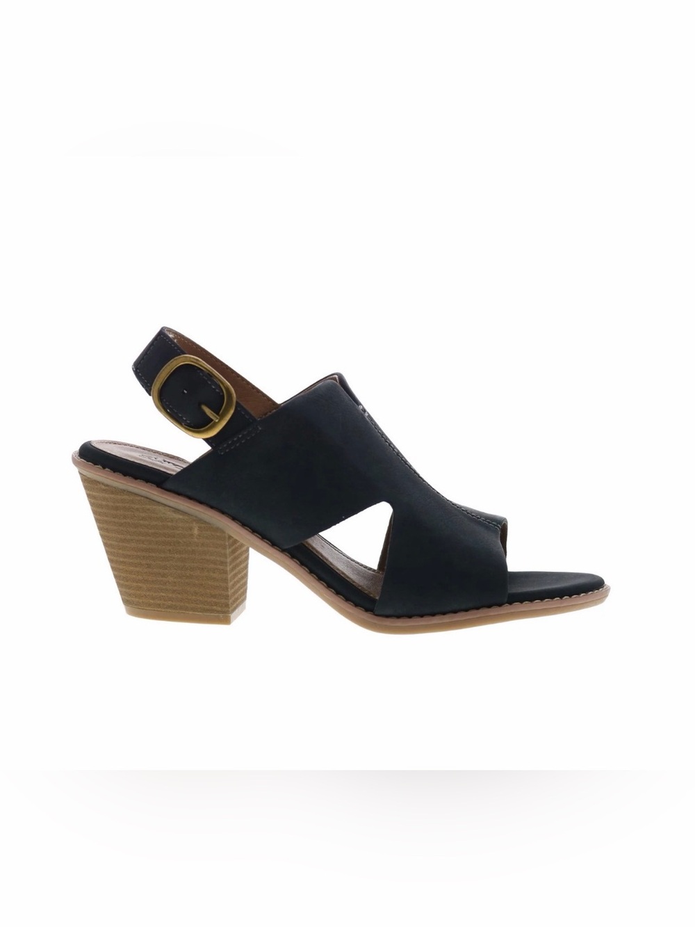 Eurosoft by Sofft Taite ES0035401 Womens Black Suede Heeled Sandals Shoes